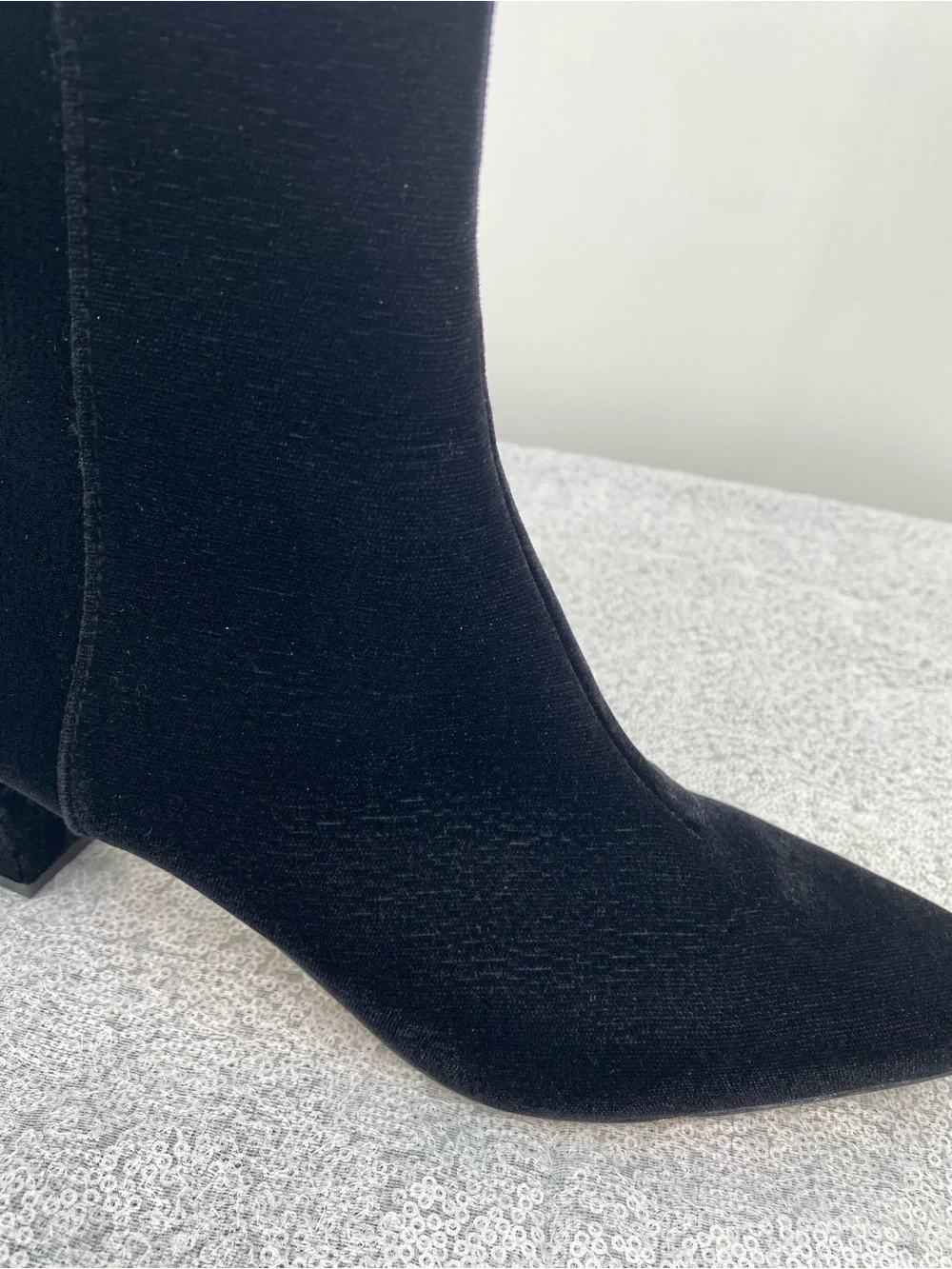 Lauren Ralph Lauren Willa Leather Ankle Boots Black Velvet Size 6.5B